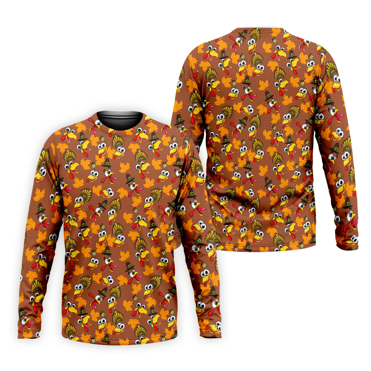 Thanksgiving Turkey Leaves Golf Shirt, Golf Shirts For Men, Funny Mens Golf Shirts