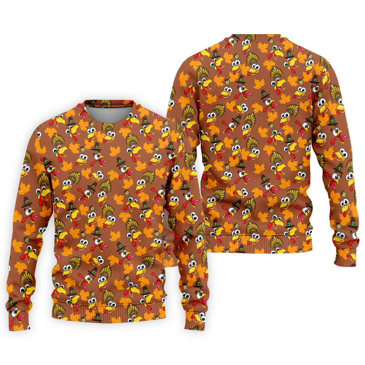 Thanksgiving Turkey Leaves Golf Shirt, Golf Shirts For Men, Funny Mens Golf Shirts