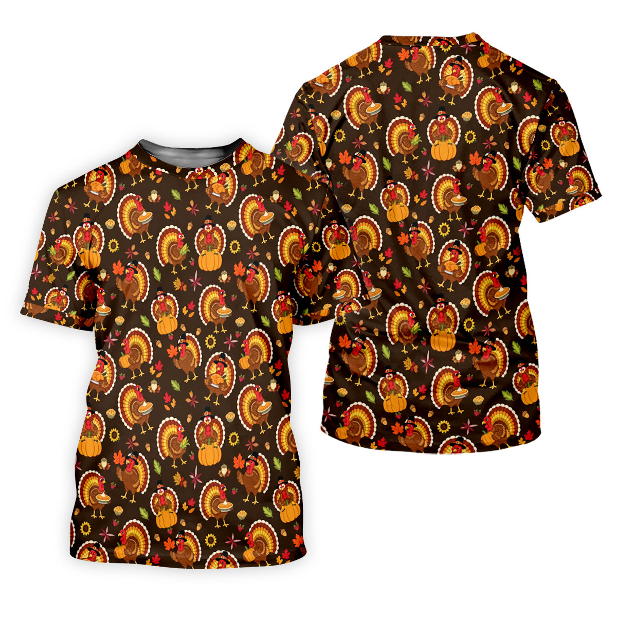Thanksgiving Turkey Medallion Golf Shirt, Mens Golf Polo, Funny Mens Golf Shirts