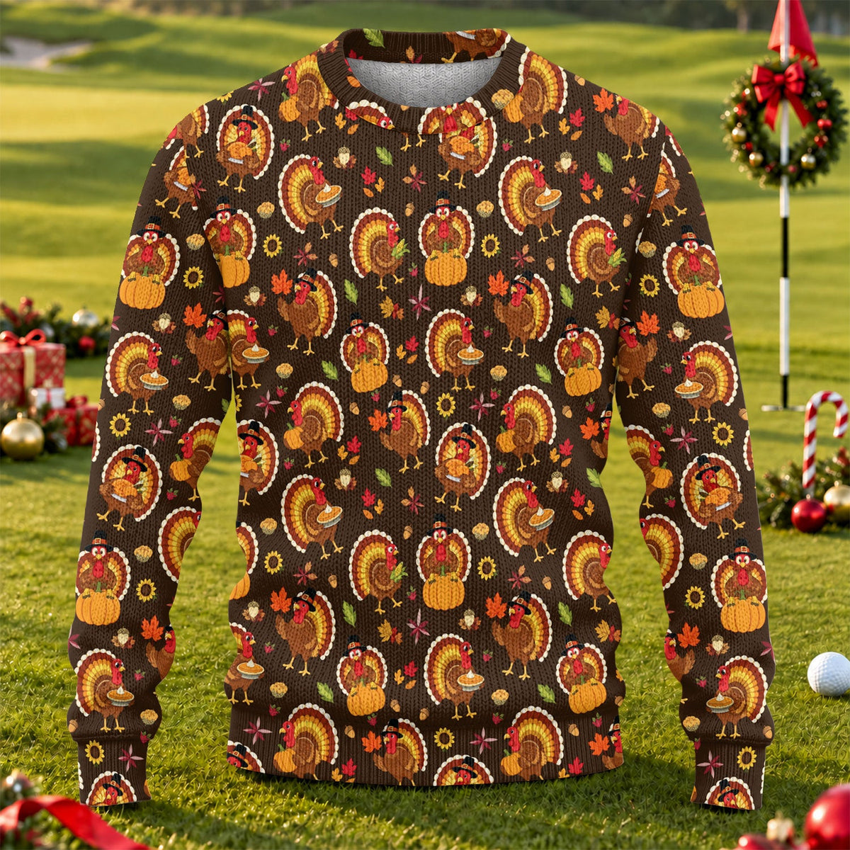 Ugly Christmas Sweater Thanksgiving Turkey Ring, Ugly Sweater Party, Golf Lover Gifts