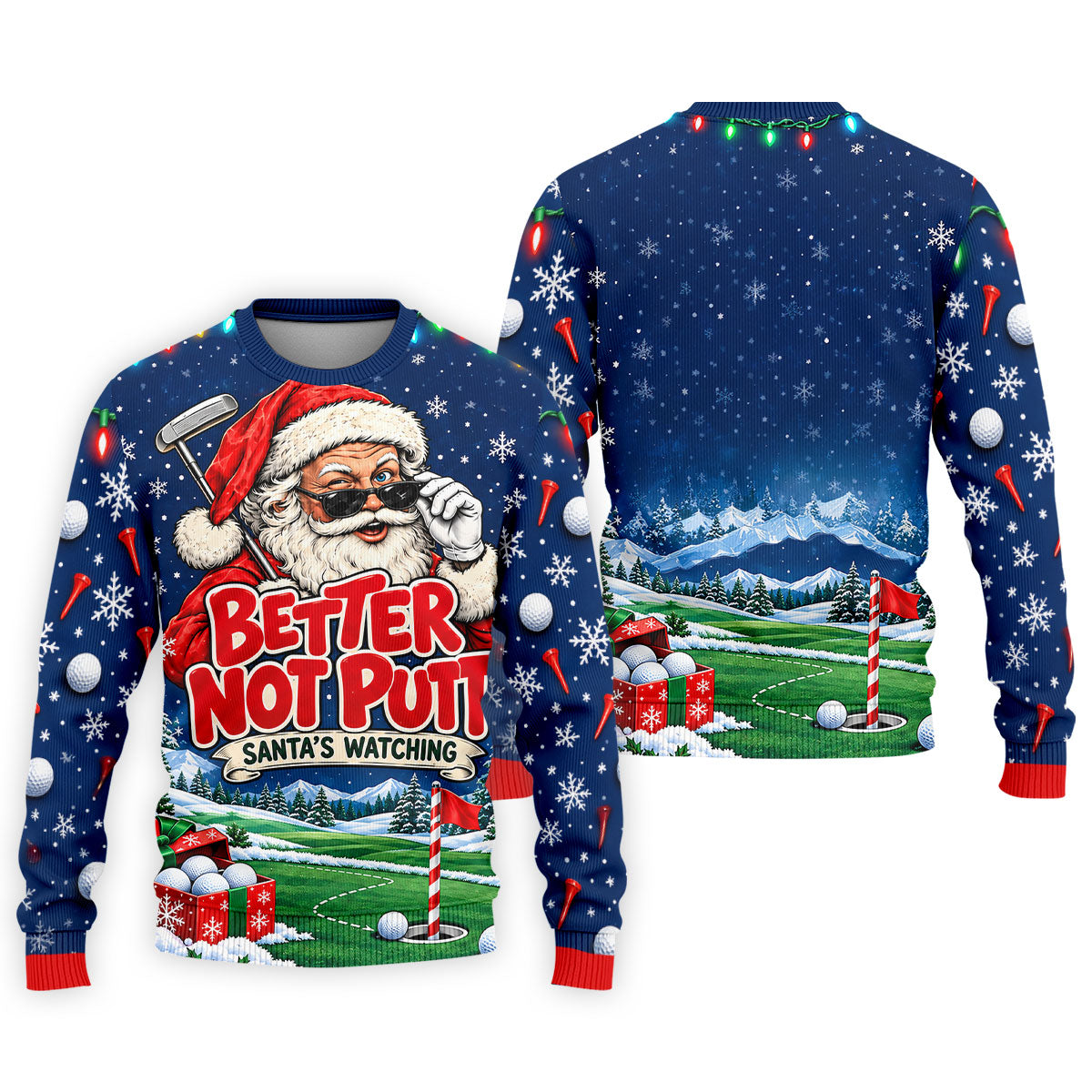 Better Not Putt Santa Christmas Golf Shirt, Golf Shirts For Men, Mens Golf Apparel
