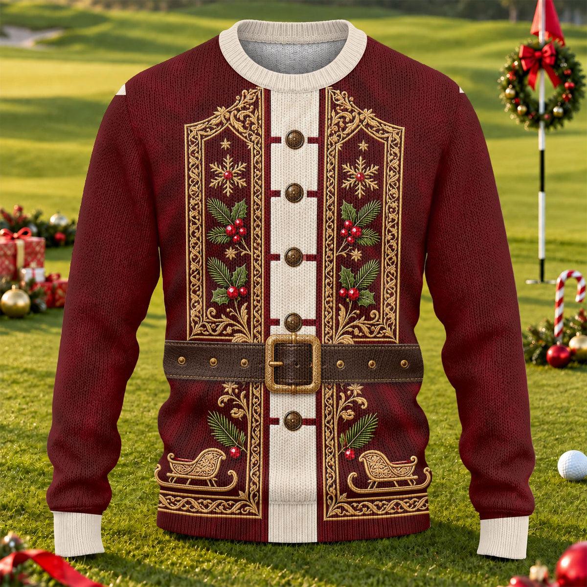 Ugly Christmas Sweater Vintage Tapestry, Ugly Sweater Party, Christmas Golf Gift