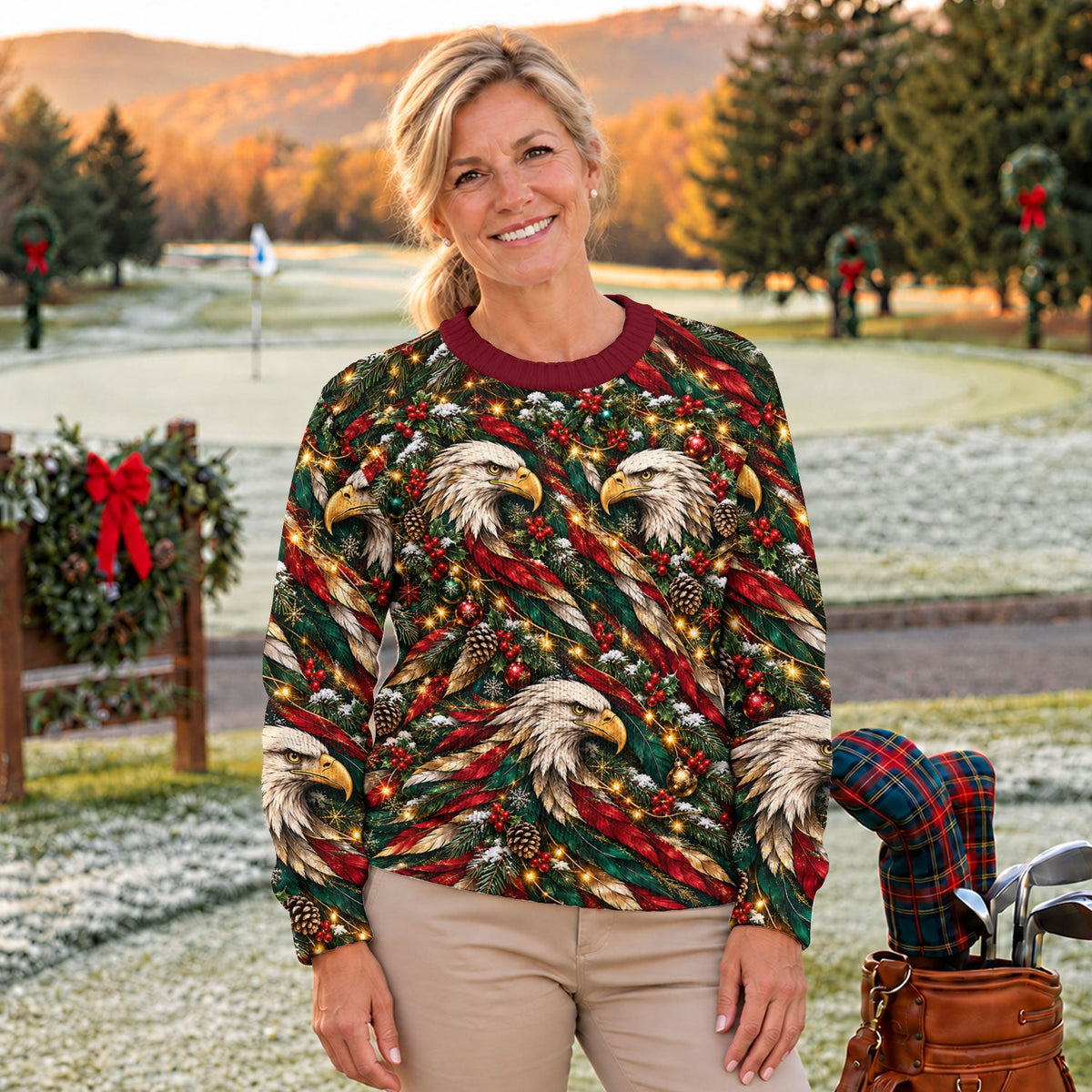 Ugly Christmas Sweater Eagle Pattern, Ugly Sweater Party, Christmas Party Outfit