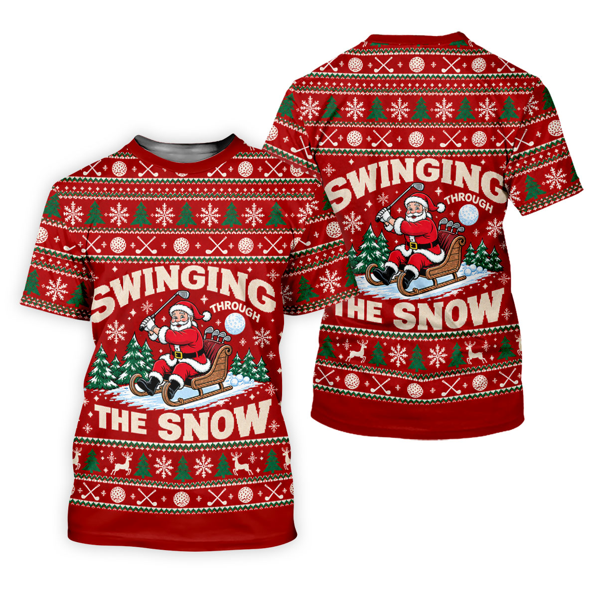 Swinging In The Snow Christmas Golf Shirt, Mens Golf Polo, Funny Mens Golf Shirts