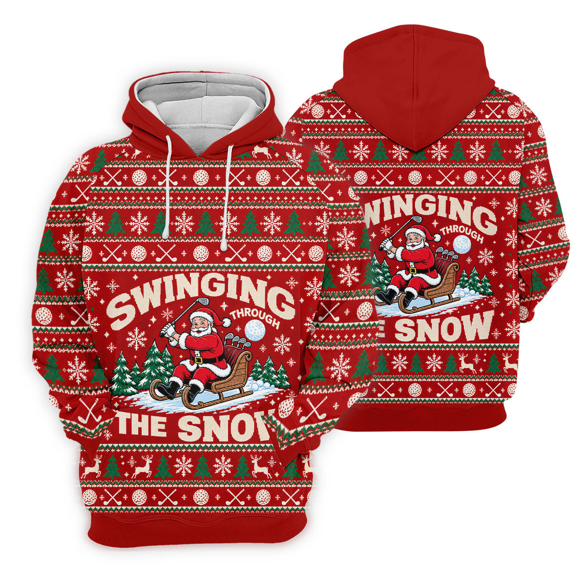 Swinging In The Snow Christmas Golf Shirt, Mens Golf Polo, Funny Mens Golf Shirts