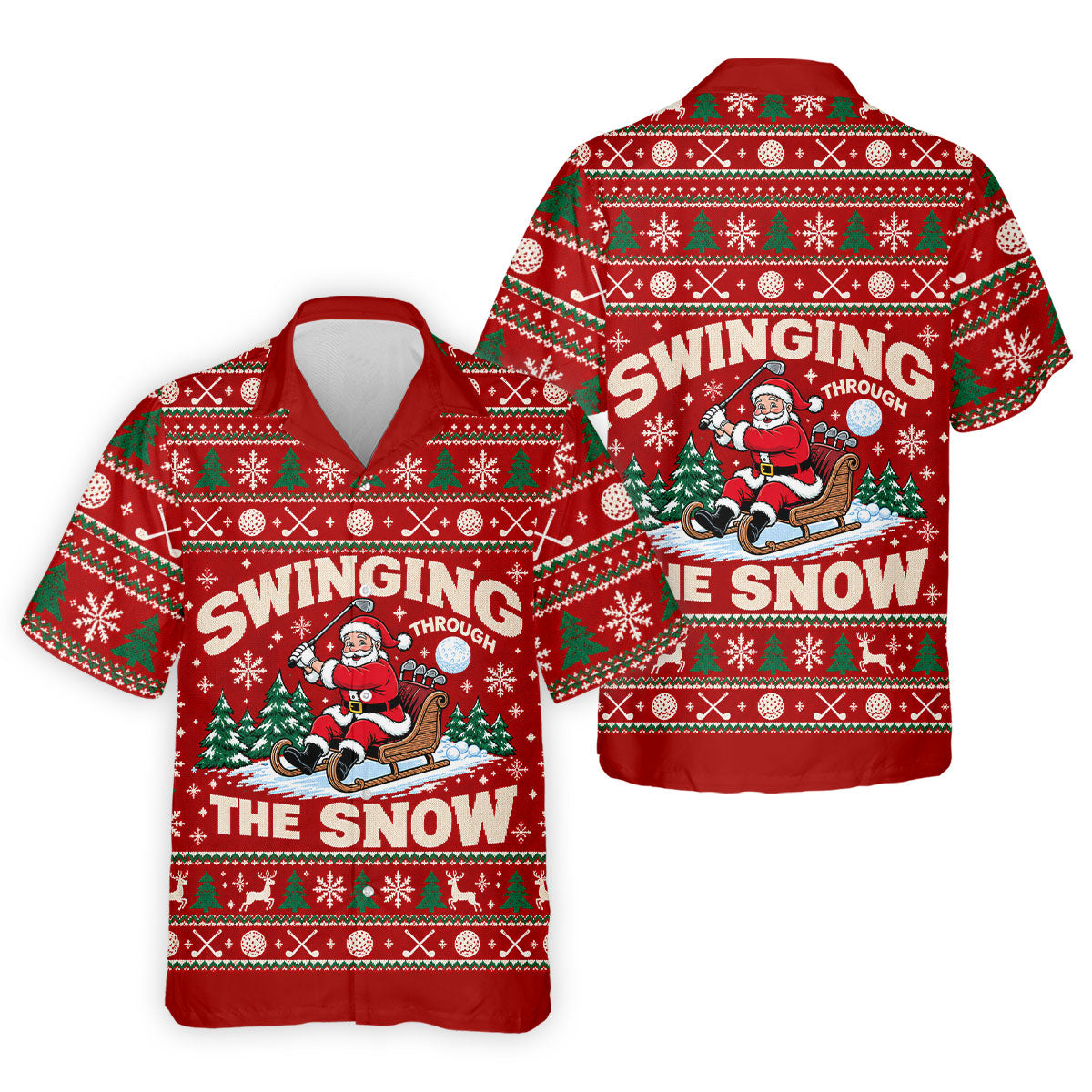Swinging In The Snow Christmas Golf Shirt, Mens Golf Polo, Funny Mens Golf Shirts