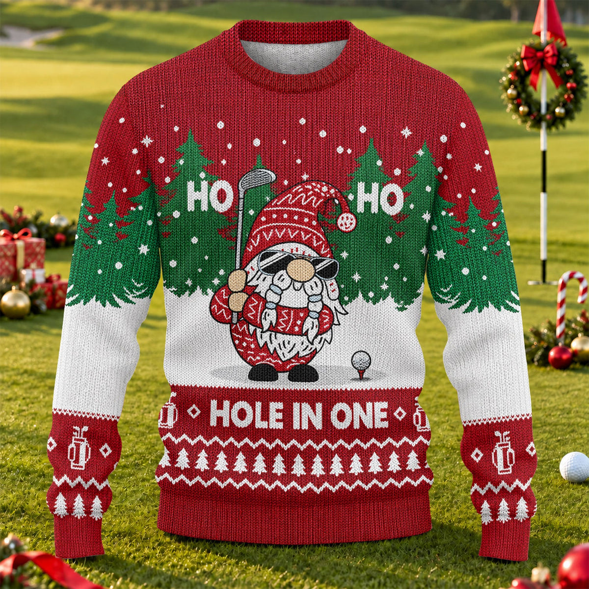 Ugly Christmas Sweater Ho Ho Ho Hole In One, Ugly Sweater Party, Funny Xmas Gift