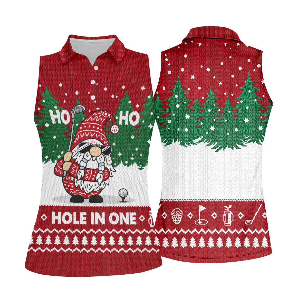 Ho Ho Ho Hole In One Christmas Golf Shirt, Womens Golf Tops, Golf Gifts For Women