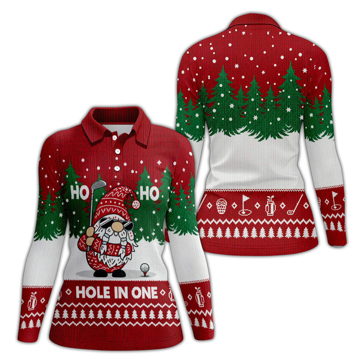 Ho Ho Ho Hole In One Christmas Golf Shirt, Womens Golf Tops, Golf Gifts For Women