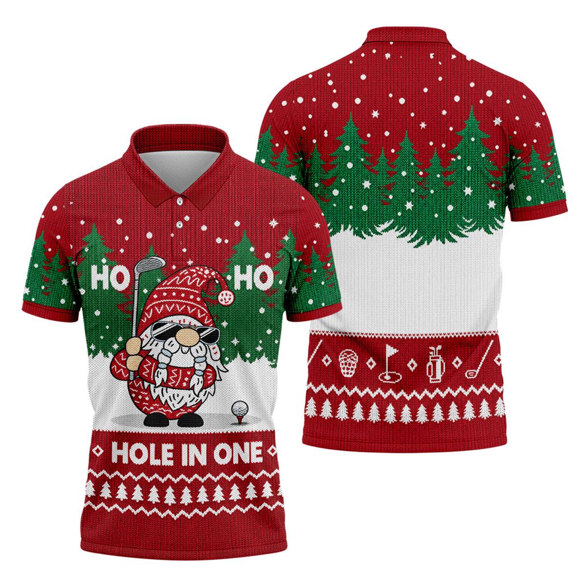 Ho Ho Ho Hole In One Christmas Golf Shirt, Golf Shirts For Men, Mens Golf Shirts