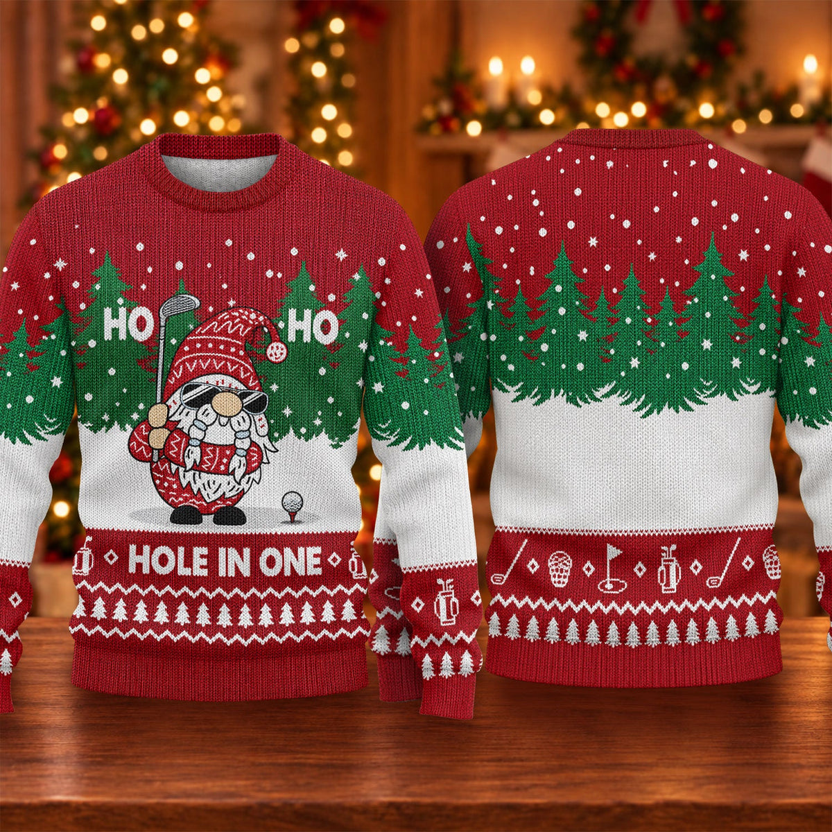 Ugly Christmas Sweater Ho Ho Ho Hole In One, Ugly Sweater Party, Funny Xmas Gift