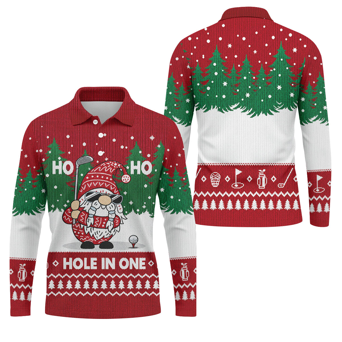 Ho Ho Ho Hole In One Christmas Golf Shirt, Golf Shirts For Men, Mens Golf Shirts