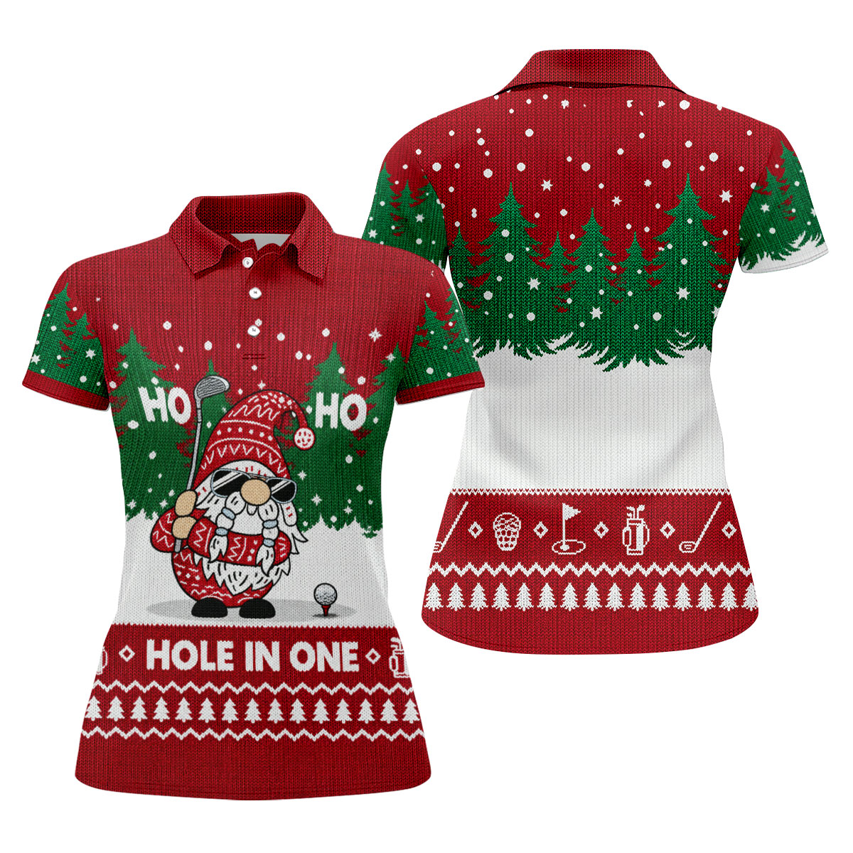 Ho Ho Ho Hole In One Christmas Golf Shirt, Womens Golf Tops, Golf Gifts For Women