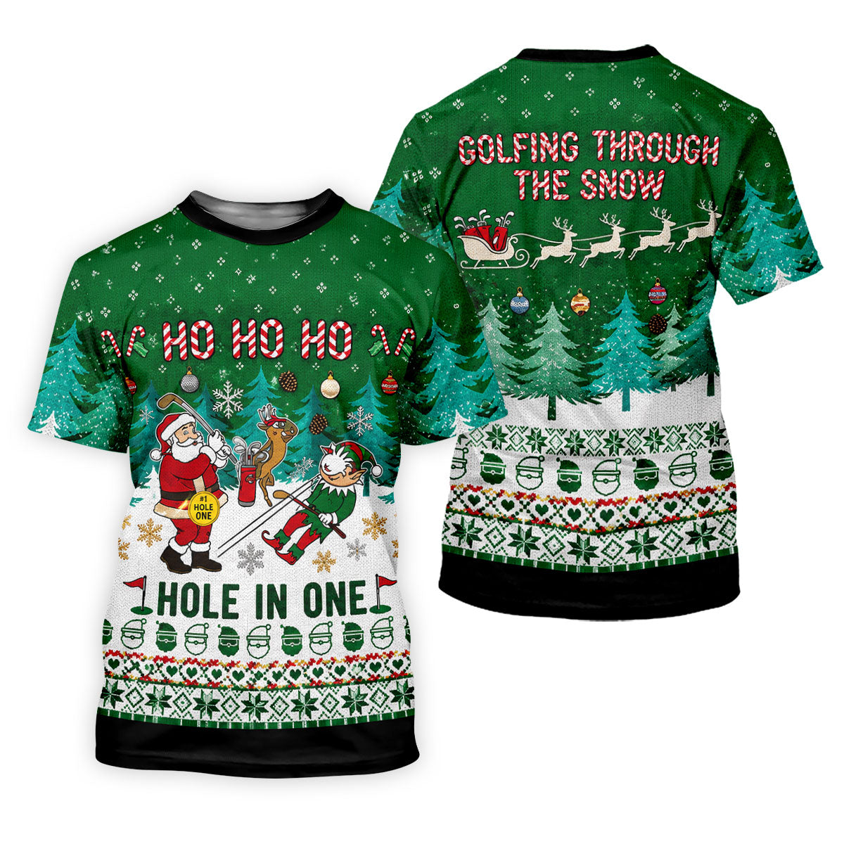 Santa Hole In One Christmas Golf Shirt, Ladies Golf Shirts, Golf Gifts For Women