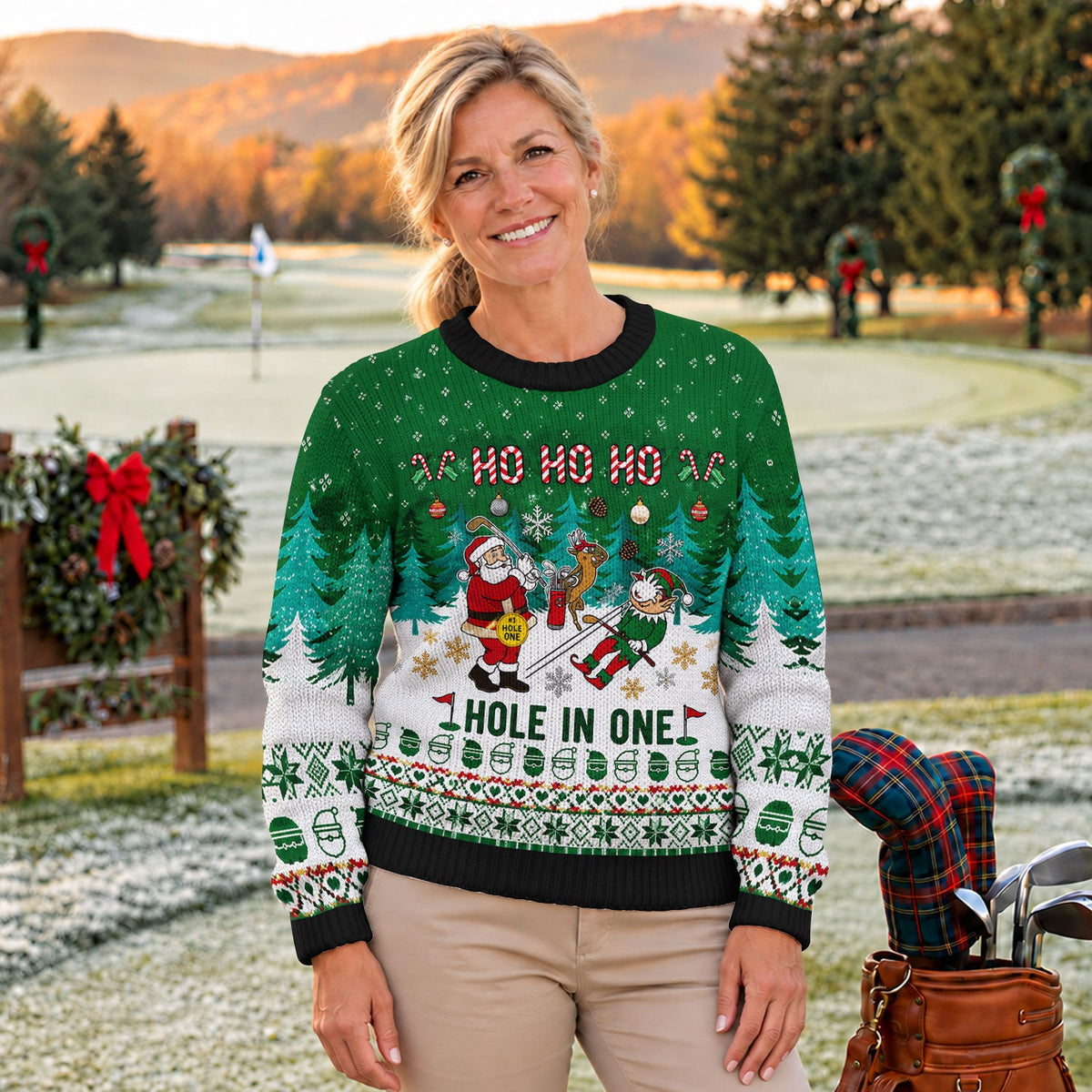Ugly Christmas Sweater Santa Hole In One, Ugly Sweater Party, Christmas Sweater Gift