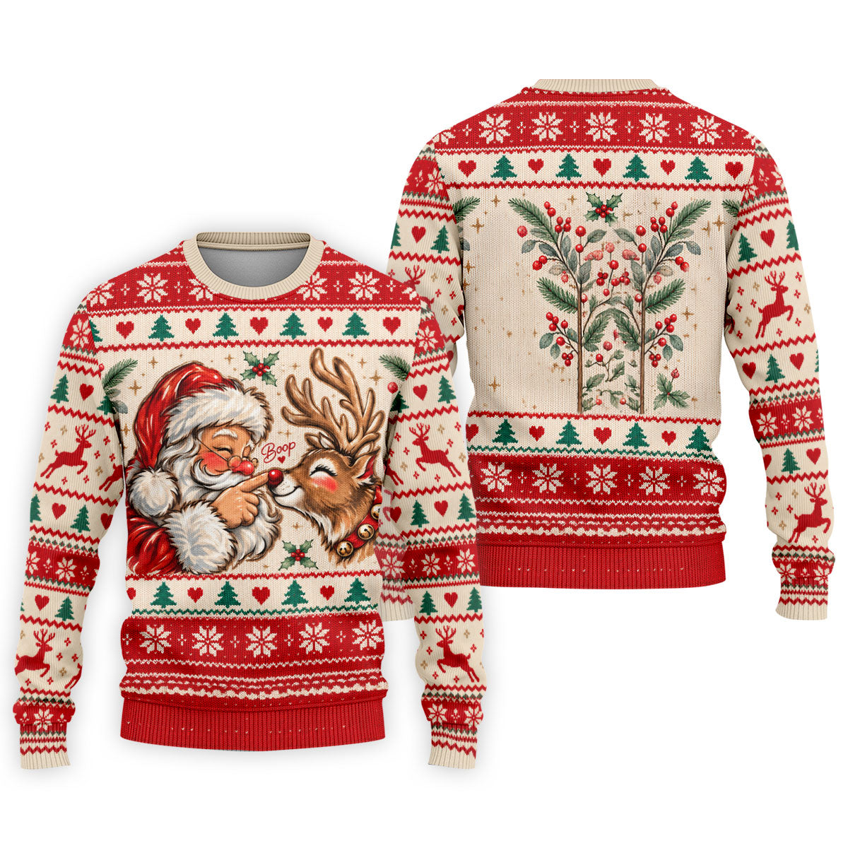 Santa Reindeer Christmas Golf Shirt, Mens Golf Apparel, Mens Holiday Golf Shirts