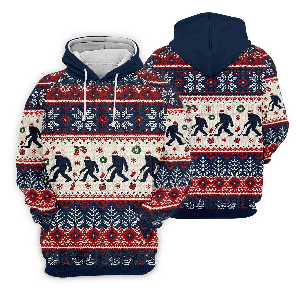 Funny Bigfoot Santa Christmas Golf Shirt, Ladies Golf Shirts, Ladies Golf Apparel