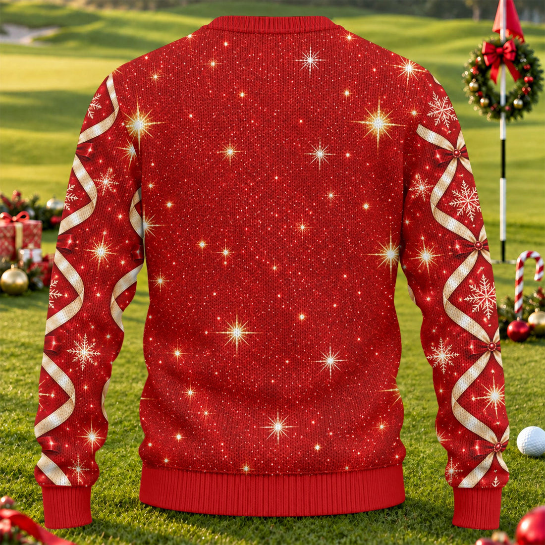Glitter Santa Bra Fur Trim Ugly Christmas Sweater, Golf Lover Gifts, Funny Xmas Gift