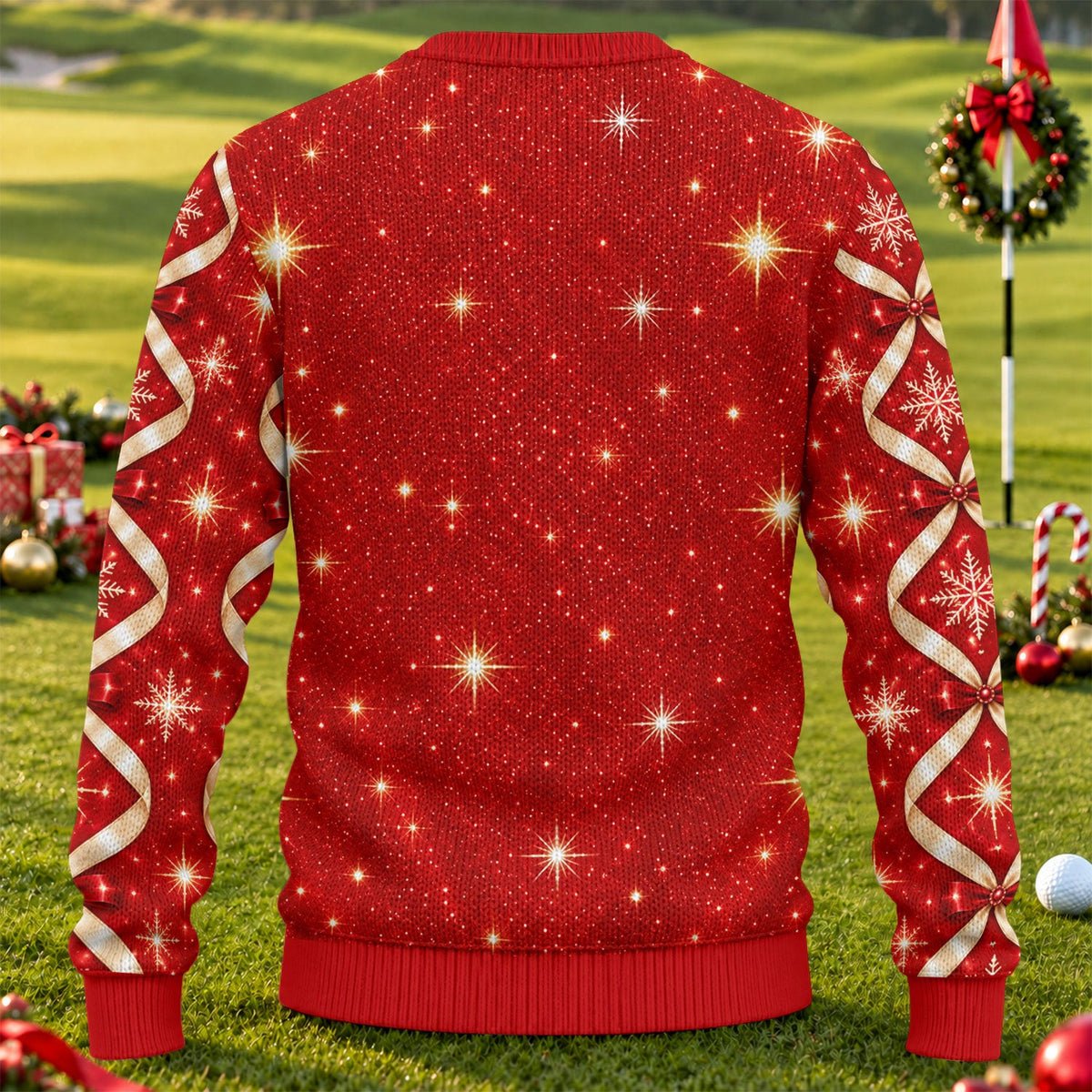 Glitter Santa Bra Fur Trim Ugly Christmas Sweater, Golf Lover Gifts, Funny Xmas Gift