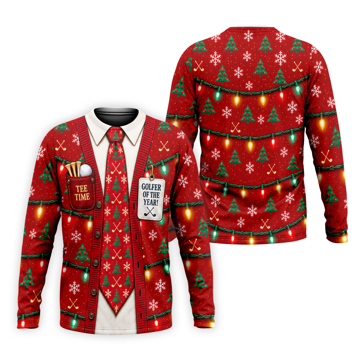 Golfer Of The Year Tie Christmas Golf Shirt, Golf Shirts For Men, Mens Golf Clothing