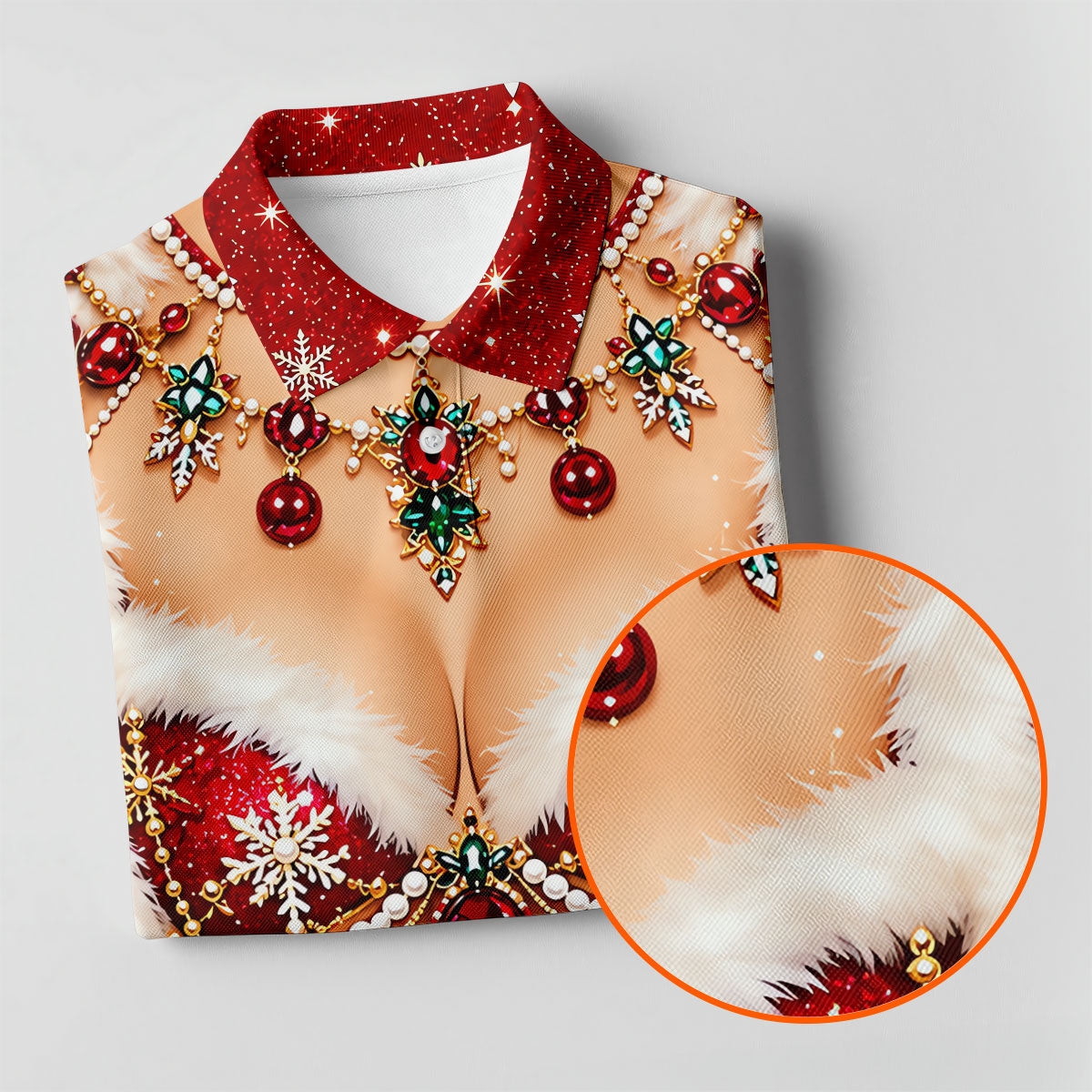 Jeweled Glitter Bra Christmas Golf Shirt, Golf Polo For Men, Mens Holiday Golf Shirts