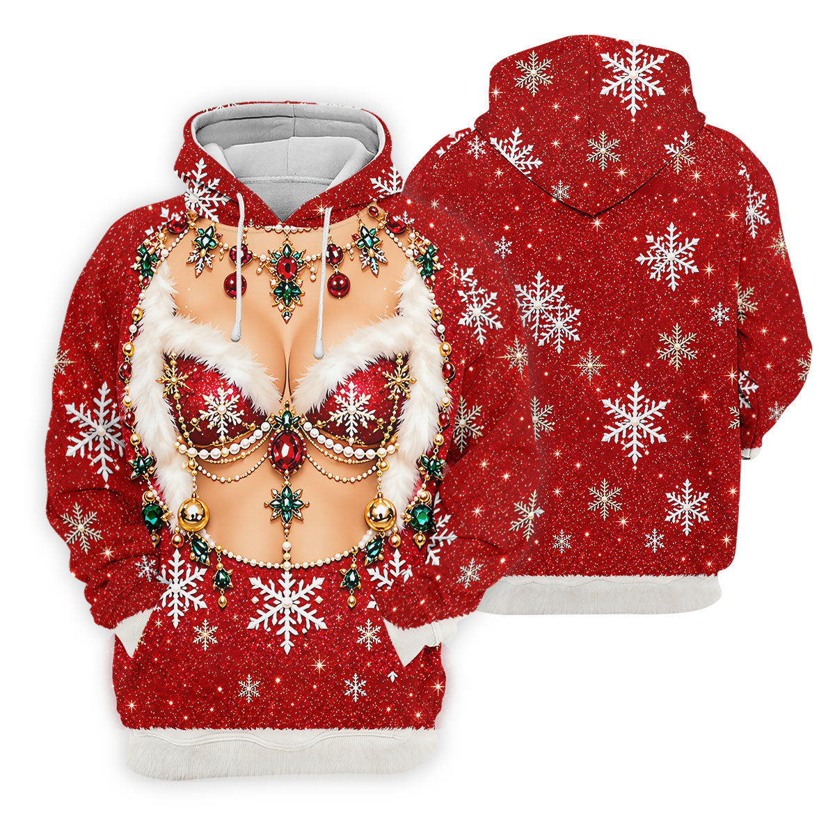 Jeweled Glitter Bra Christmas Golf Shirt, Golf Polo For Men, Mens Holiday Golf Shirts