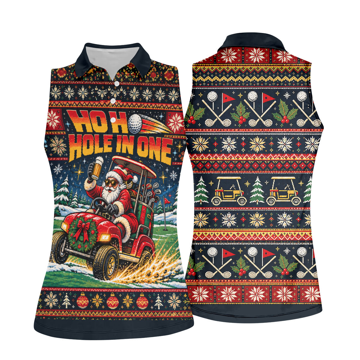 Ho Ho Hole In One Santa Christmas Golf Shirt, Womens Golf Tops, Golf Gifts For Women