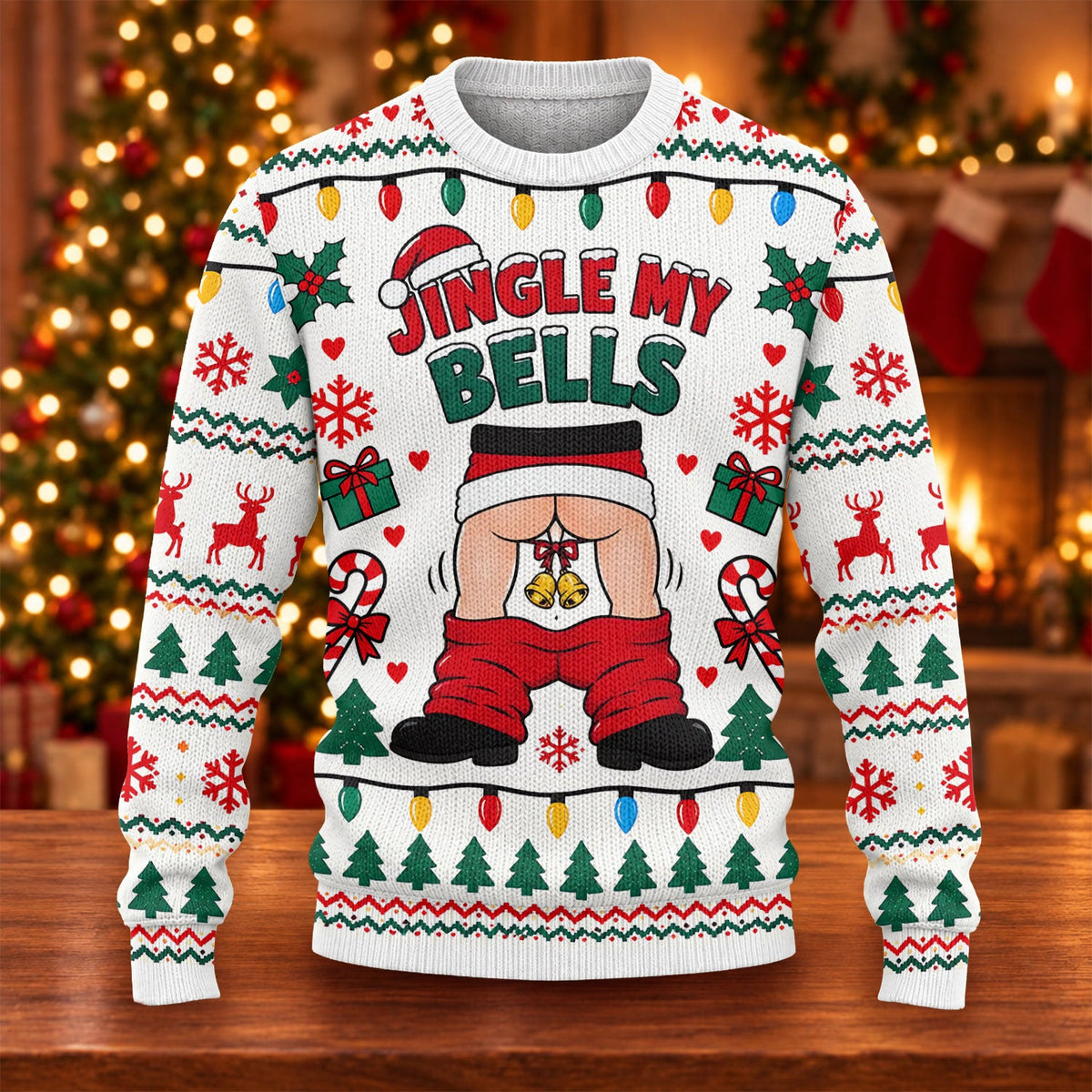Jingle My Bells Pants Down Ugly Christmas Sweater, Funny Xmas Gift, Christmas Gifts