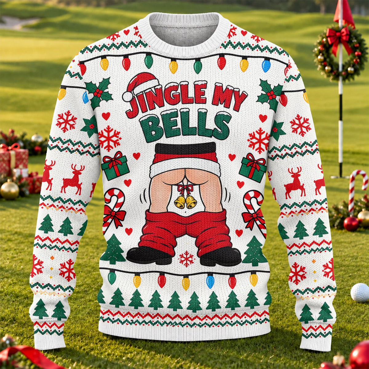 Jingle My Bells Pants Down Ugly Christmas Sweater, Funny Xmas Gift, Christmas Gifts