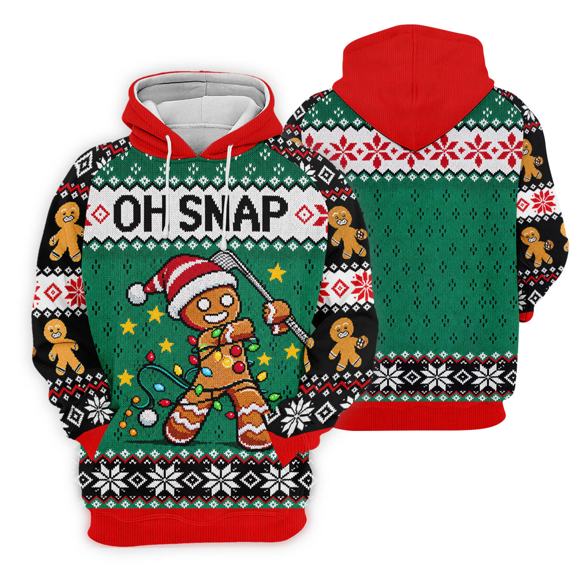 Oh Snap Gingerbread Christmas Golf Shirt, Mens Holiday Golf Shirts, Golf Polo For Men