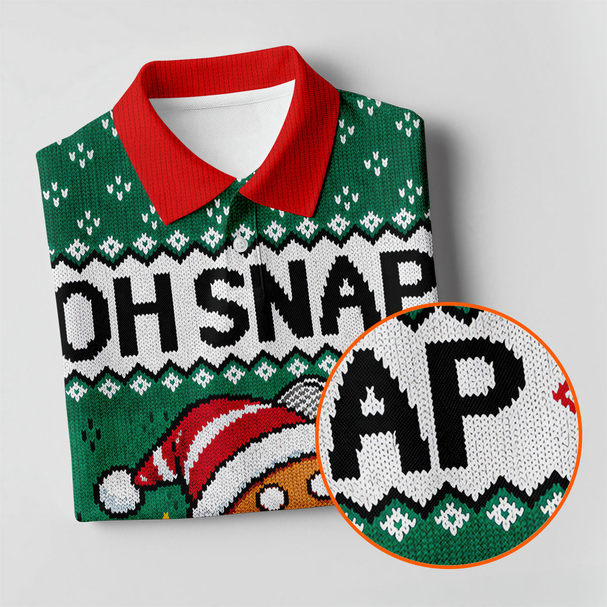 Oh Snap Gingerbread Christmas Golf Shirt, Mens Holiday Golf Shirts, Golf Polo For Men