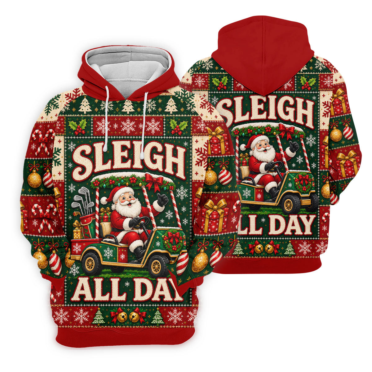 Sleigh All Day Santa Christmas Golf Shirt, Womens Golf Clothing, Golf Gifts For Women
