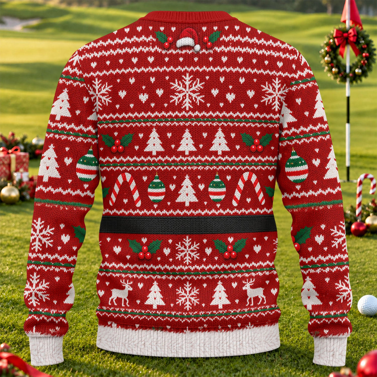 Santa Peeking Busty Knit Ugly Christmas Sweater, Christmas Gifts, Ugly Sweater Party