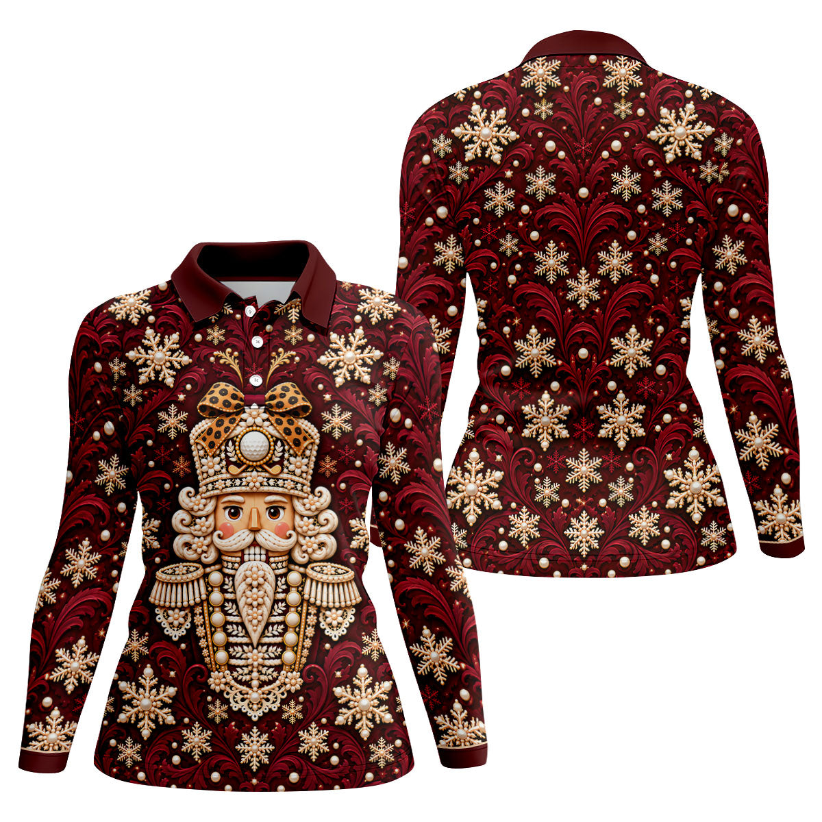 Pearl Nutcracker Christmas Golf Shirt, Womens Golf Apparel, Golf Shirts For Women