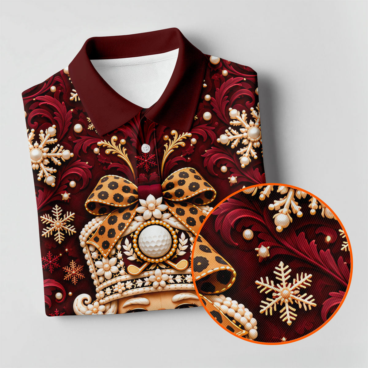 Pearl Nutcracker Christmas Golf Shirt, Mens Golf Clothing, Mens Holiday Golf Shirts