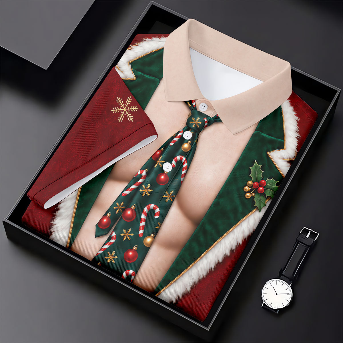 Santa Suit Tie Six Pack Christmas Golf Shirt, Womens Golf Shirts, Womens Golf Apparel