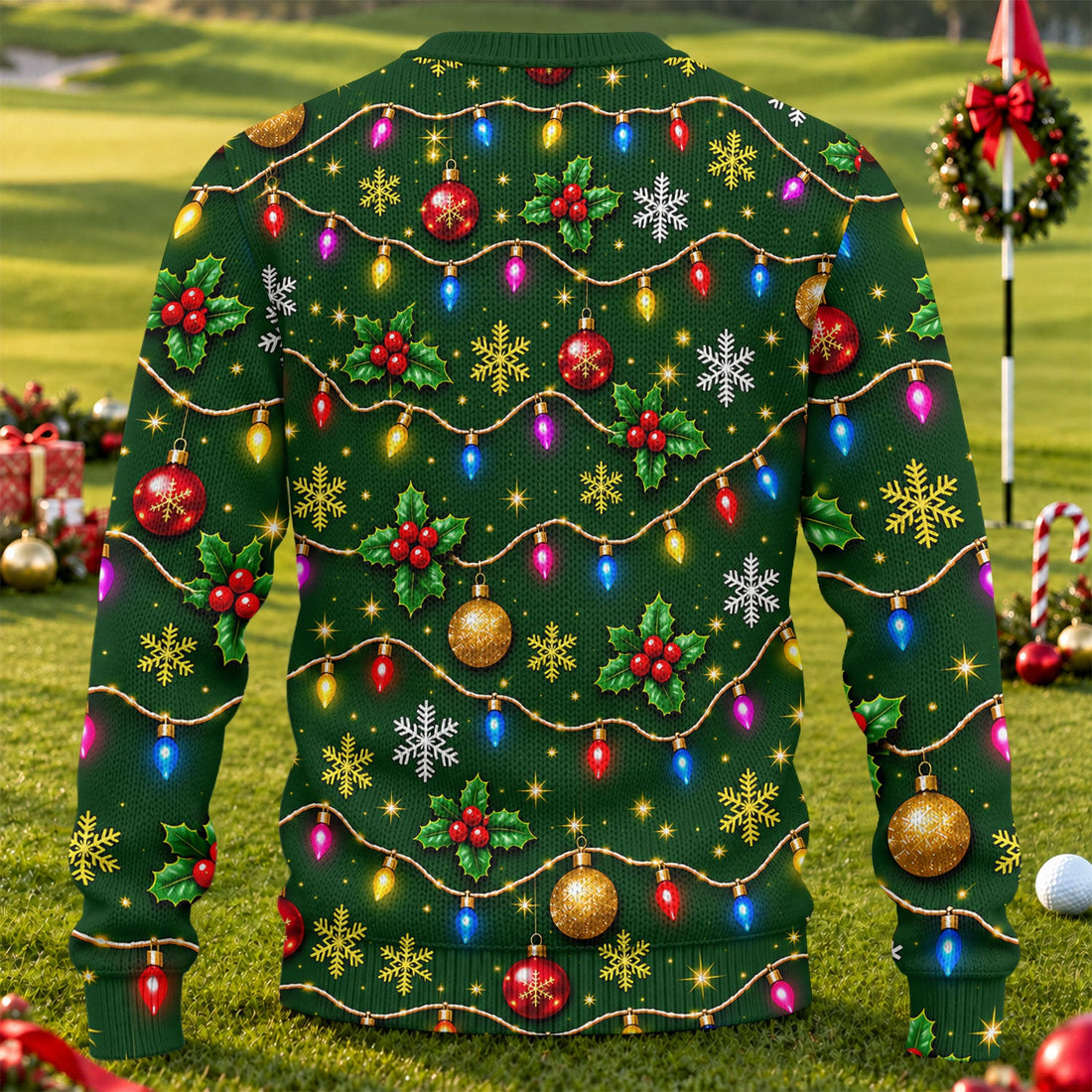On The Naughty List Abs Ugly Christmas Sweater, Golf Lover Gifts, Funny Xmas Gift