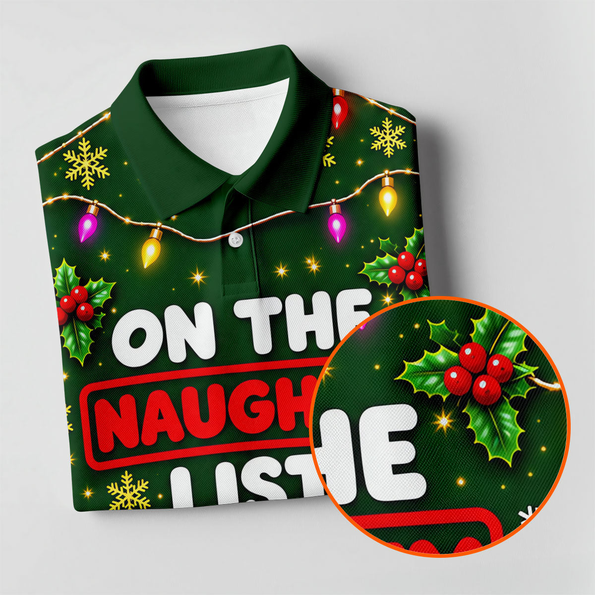 On The Naughty List Abs Christmas Golf Shirt, Ladies Golf Tops, Golf Shirts For Women