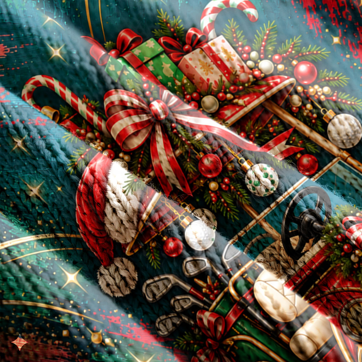 Santa Gift Golf Cart Ugly Christmas Sweater, Golf Lover Gifts, Christmas Party Outfit
