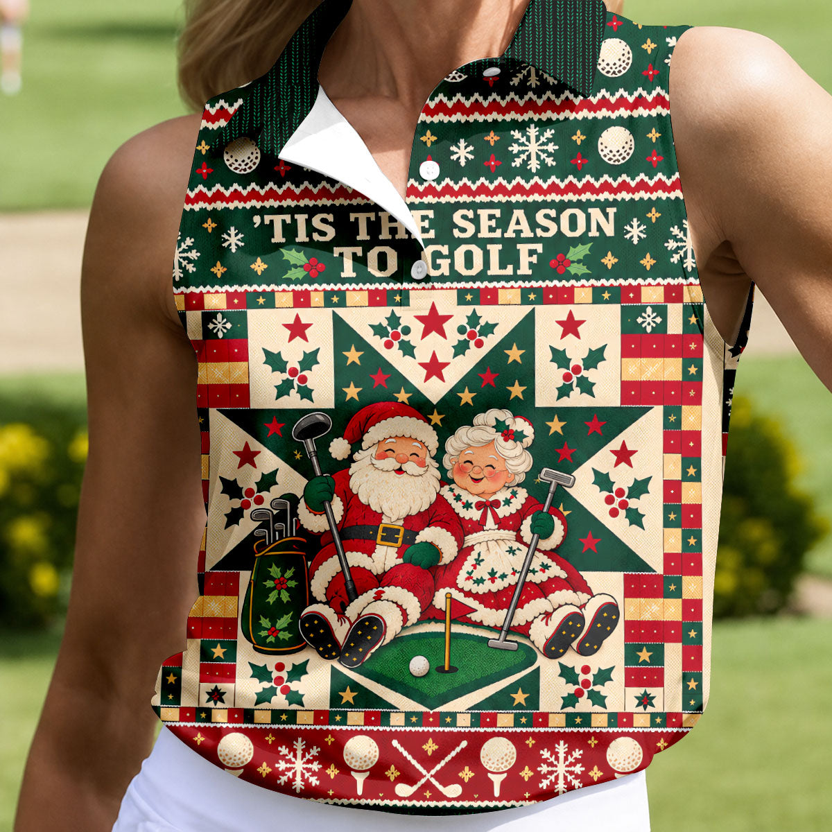 Tis The Season To Golf Christmas Golf Shirt, Womens Golf Shirts, Ladies Golf Apparel