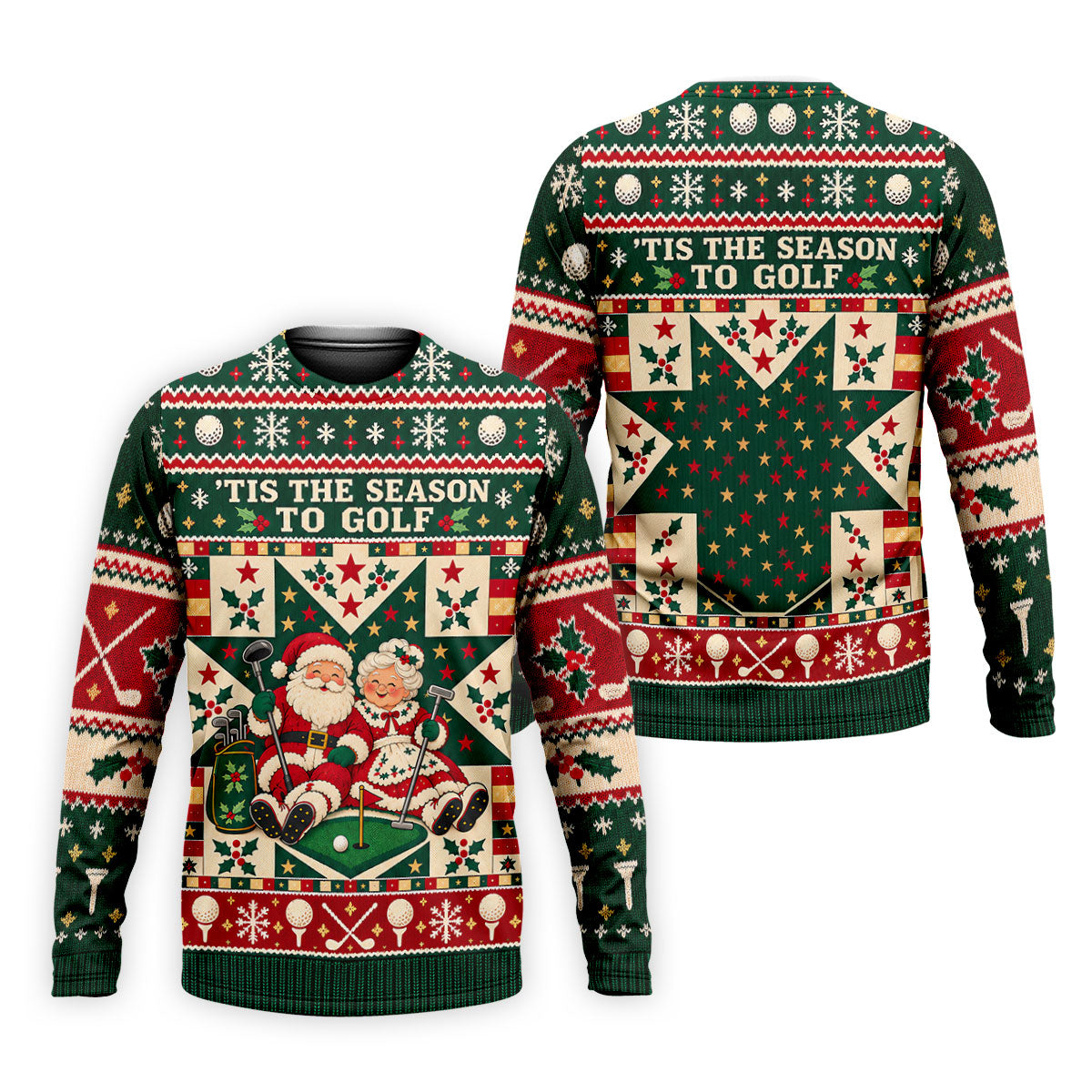Tis The Season To Golf Christmas Golf Shirt, Funny Mens Golf Shirts, Mens Golf Polo