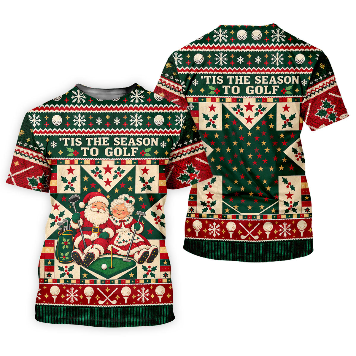 Tis The Season To Golf Christmas Golf Shirt, Womens Golf Shirts, Ladies Golf Apparel