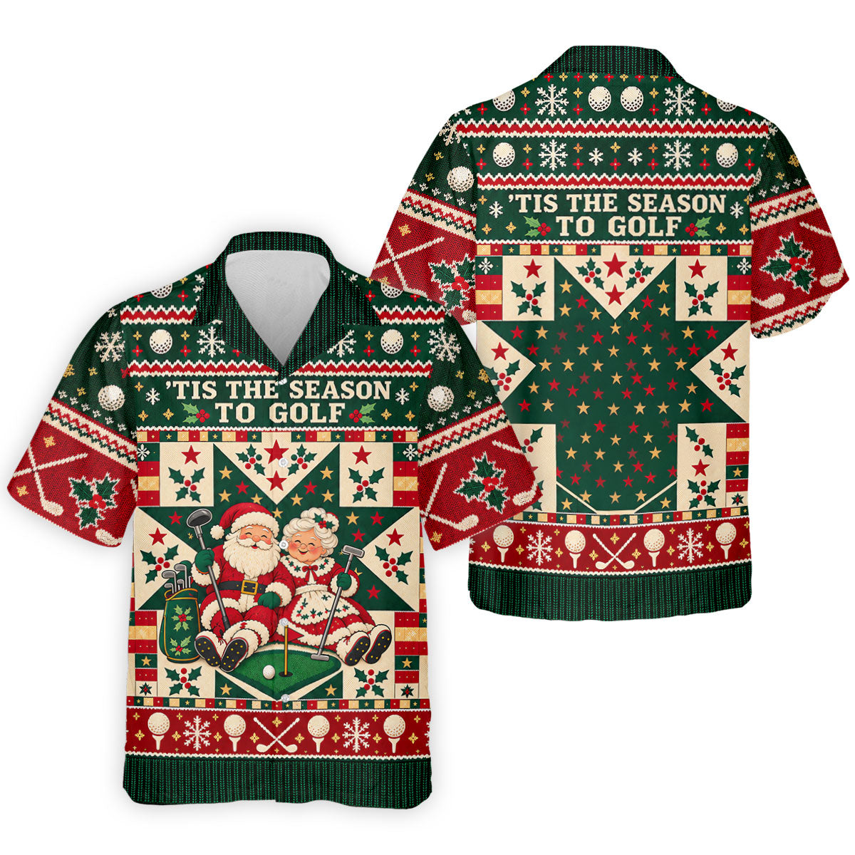 Tis The Season To Golf Christmas Golf Shirt, Funny Mens Golf Shirts, Mens Golf Polo