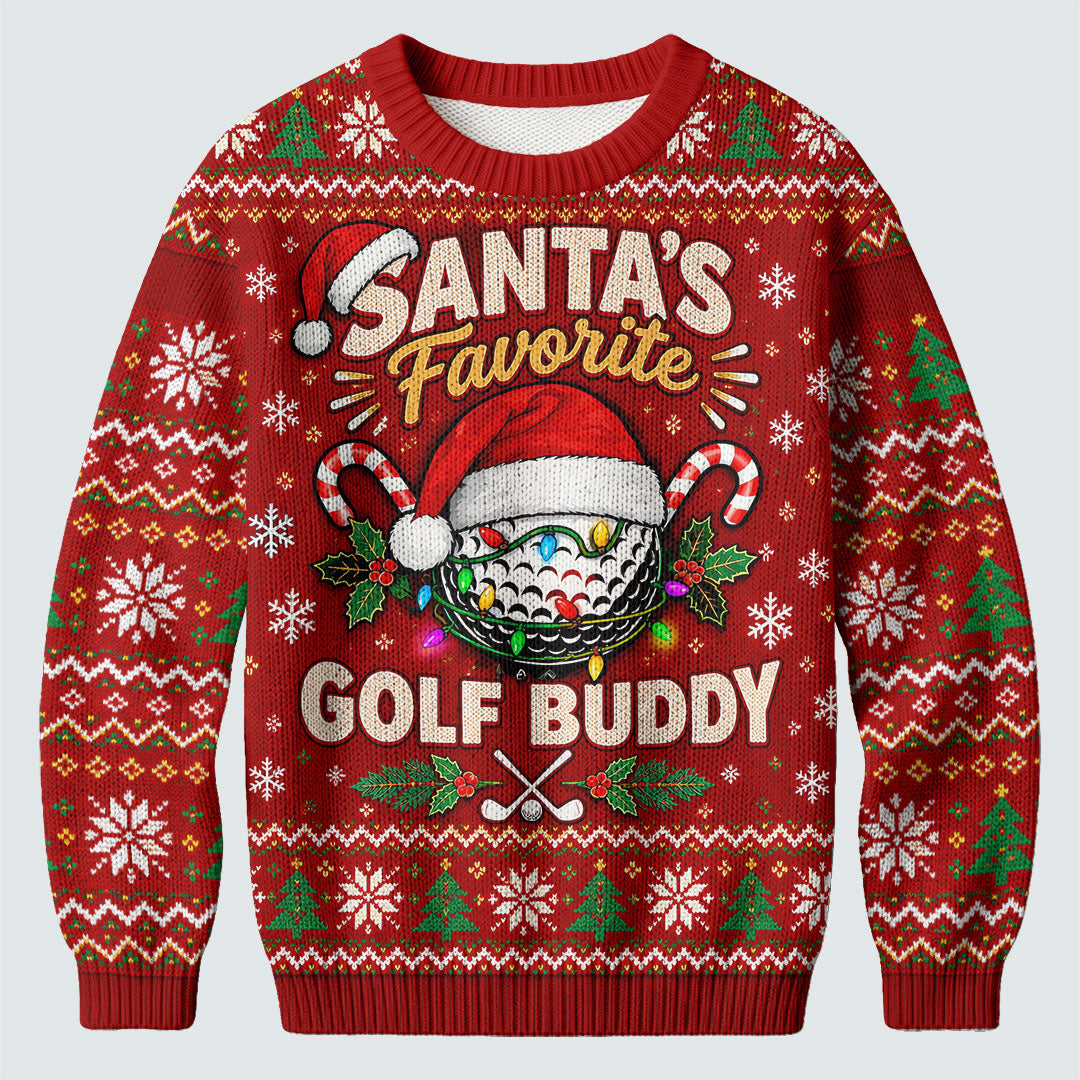 Santa's Favorite Buddy Ugly Christmas Sweater, Holiday Party Sweater, Funny Xmas Gift