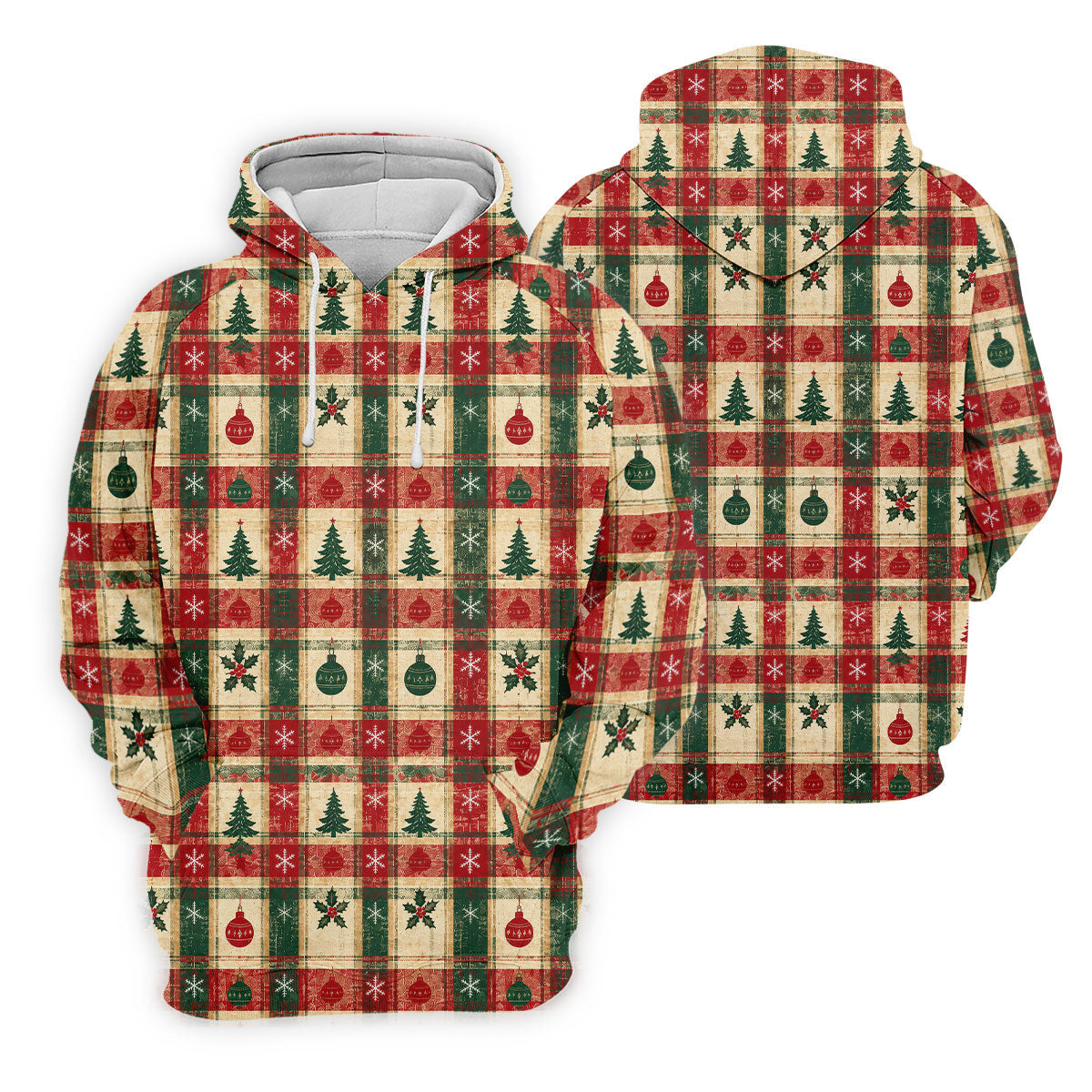 Tree Patchwork Plaid Christmas Golf Shirt, Golf Shirts For Men, Mens Golf Apparel