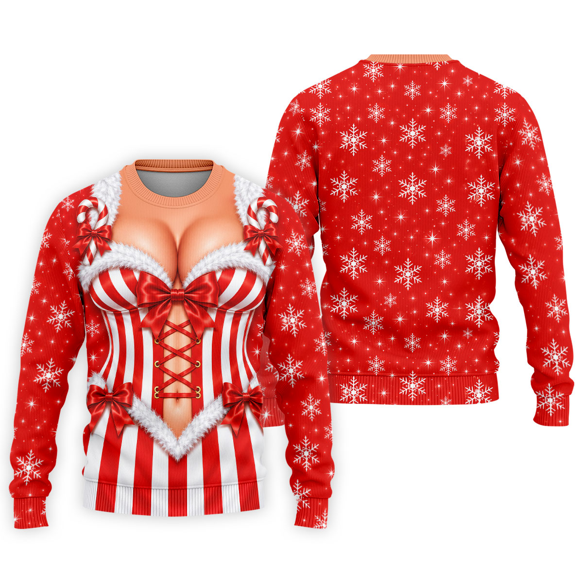 Candy Stripe Corset Christmas Golf Shirt, Mens Golf Polo, Funny Mens Golf Shirts