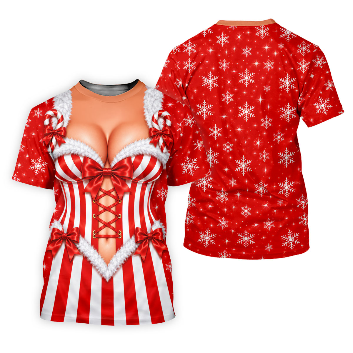 Candy Stripe Corset Christmas Golf Shirt, Mens Golf Polo, Funny Mens Golf Shirts