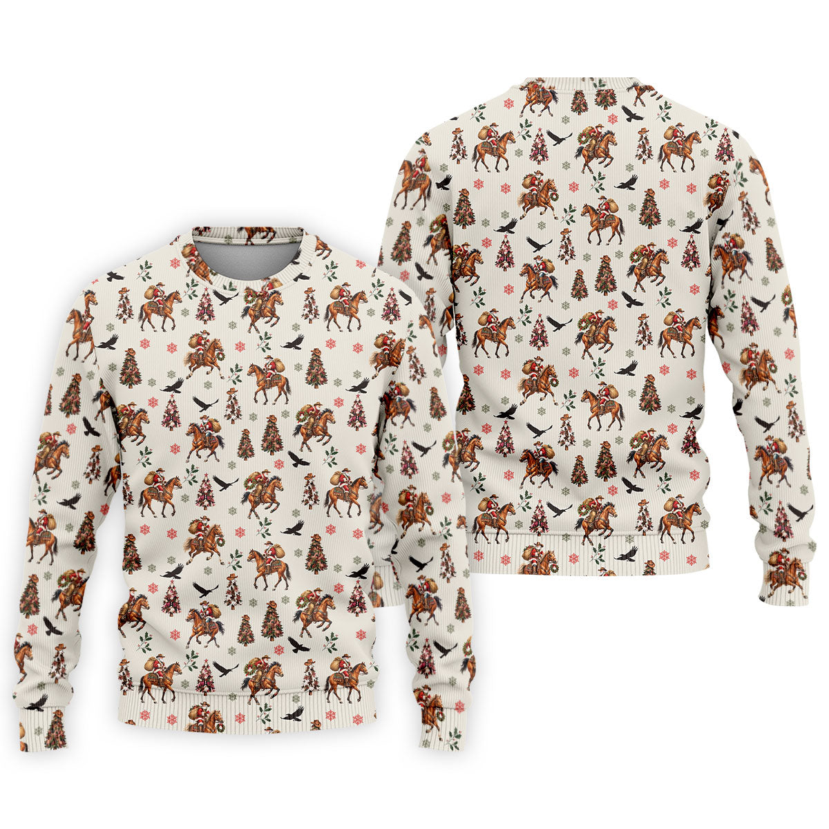 Cowboy Santa Riding Horse Christmas Golf Shirt, Mens Golf Apparel, Golf Gifts For Men