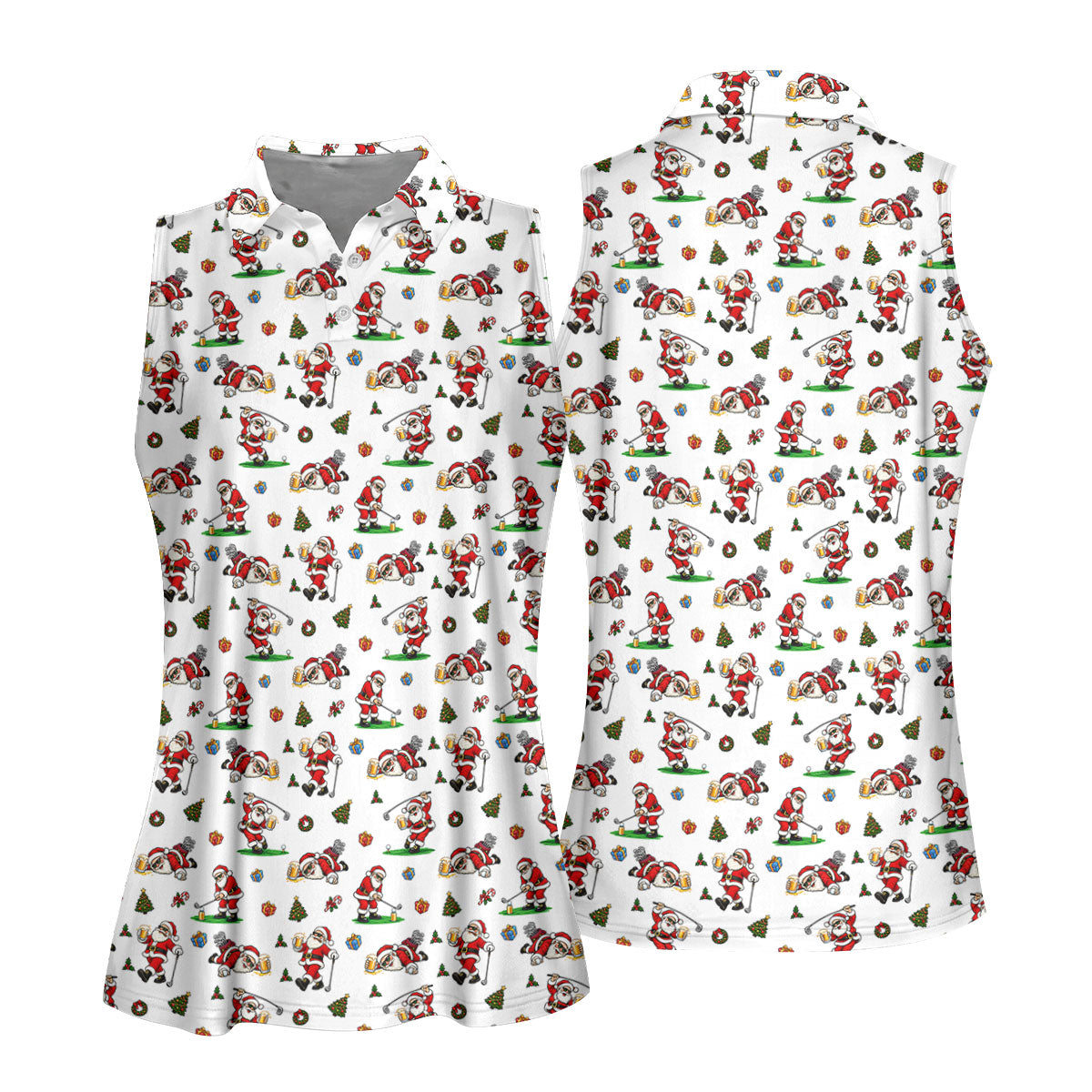 Drunk Santa Beer Golfer Christmas Golf Shirt, Golf Shirts For Women, Womens Golf Tops