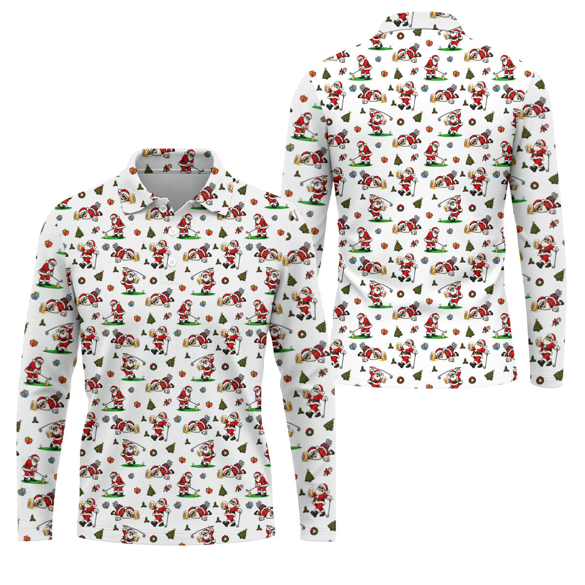Drunk Santa Beer Golfer Christmas Golf Shirt, Mens Golf Shirts, Golf Shirts For Men